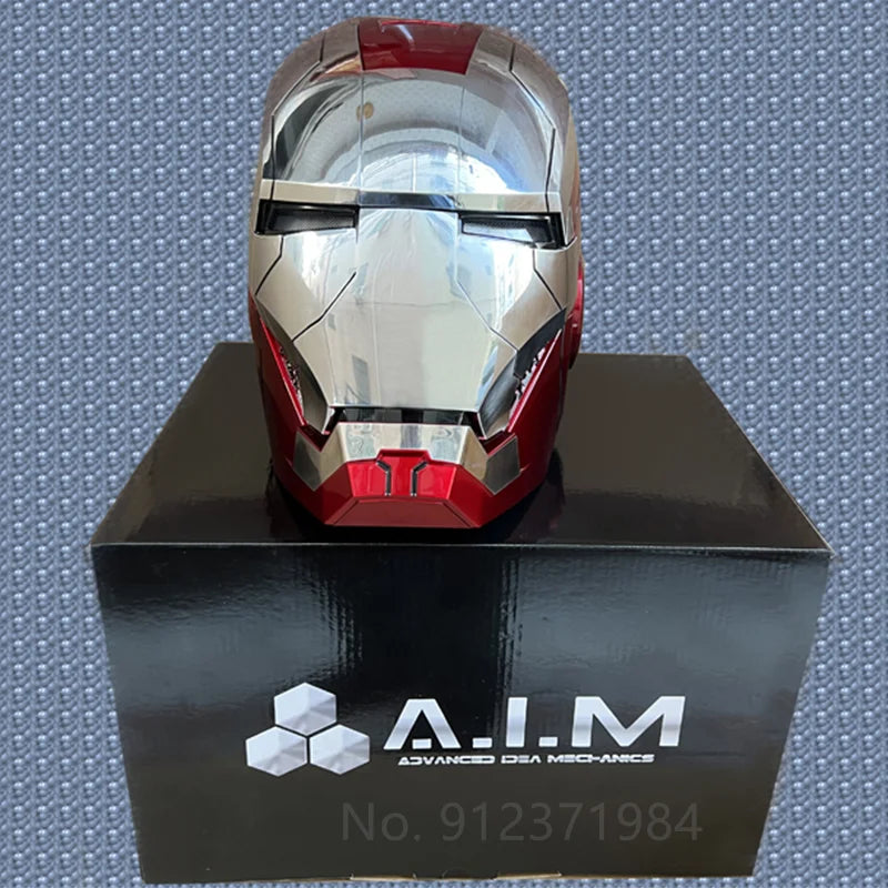 NEW Iron Man Helmet Ironman Autoking 1/1 Mk5 Helmet Remote & Voice Control Cosplay Light Led Iron Man Pvc Action Figure Toys