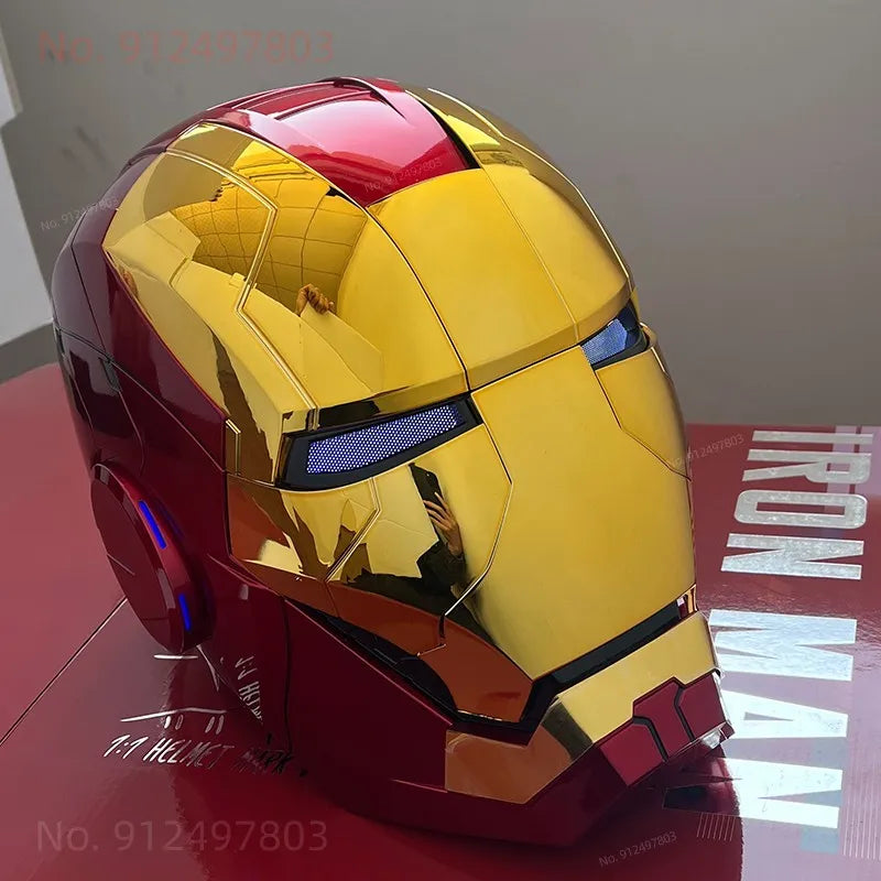NEW Iron Man Helmet Ironman Autoking 1/1 Mk5 Helmet Remote & Voice Control Cosplay Light Led Iron Man Pvc Action Figure Toys