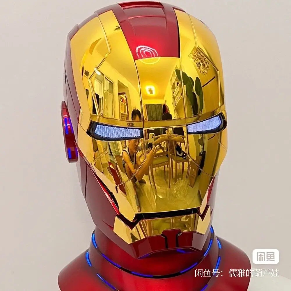 NEW Iron Man Helmet Ironman Autoking 1/1 Mk5 Helmet Remote & Voice Control Cosplay Light Led Iron Man Pvc Action Figure Toys