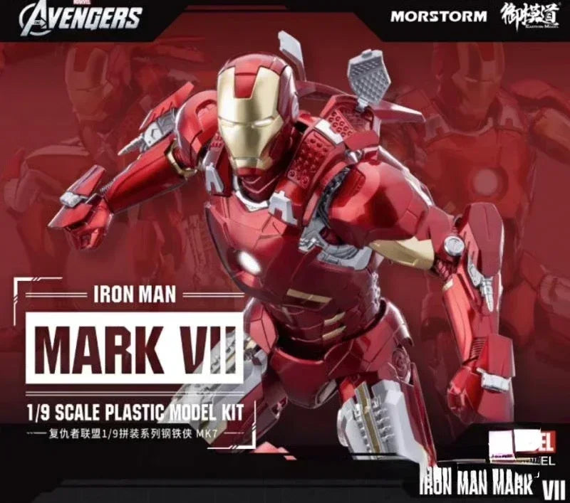 MORSTORM E-Model Marvel Iron Man MK50 49 46 47 43 MK7 Iron SpiderMan Deluxe 1/9 Scale Action Figure Assembled Model Gift Toy