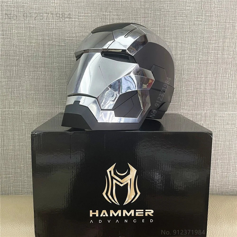 NEW Iron Man Helmet Ironman Autoking 1/1 Mk5 Helmet Remote & Voice Control Cosplay Light Led Iron Man Pvc Action Figure Toys