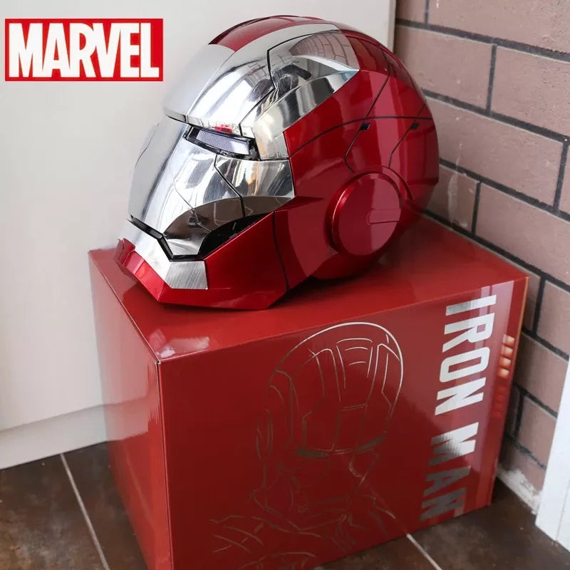 NEW Iron Man Helmet Ironman Autoking 1/1 Mk5 Helmet Remote & Voice Control Cosplay Light Led Iron Man Pvc Action Figure Toys