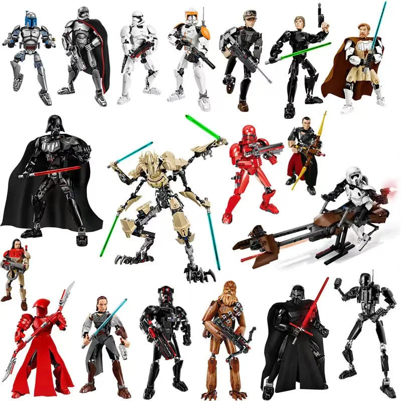 Star Wars series characters General Griffith, Luke Skywalker, Obi Wan, Finn, Ray, and Caroline character block boy gifts