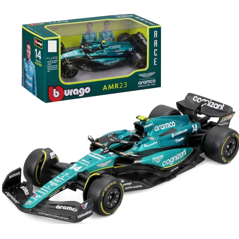 F1 COLLECTION 1:43 Aston Martin AMR23 Mercedes W14 Red Bull RB19 Miami GP Ferrari SF23 Alpine A523 F1 Model Formula Car Static Racing