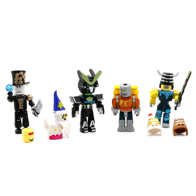 4/PCS Robot Roblox Blocks Figurine Virtual World DynaBlocks Juguetes Doll Game Peripheral Hand Model Decoration Toy Gift