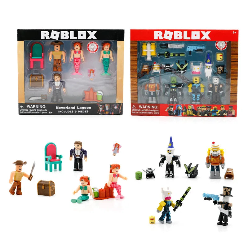 4/PCS Robot Roblox Blocks Figurine Virtual World DynaBlocks Juguetes Doll Game Peripheral Hand Model Decoration Toy Gift