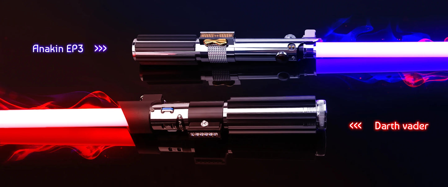 TXQSABER Darth Vader RGB Pixel heavy dueling laser sword Smooth Swing Metal Handle lightsaber Cosplay 12 Colors foc dueling