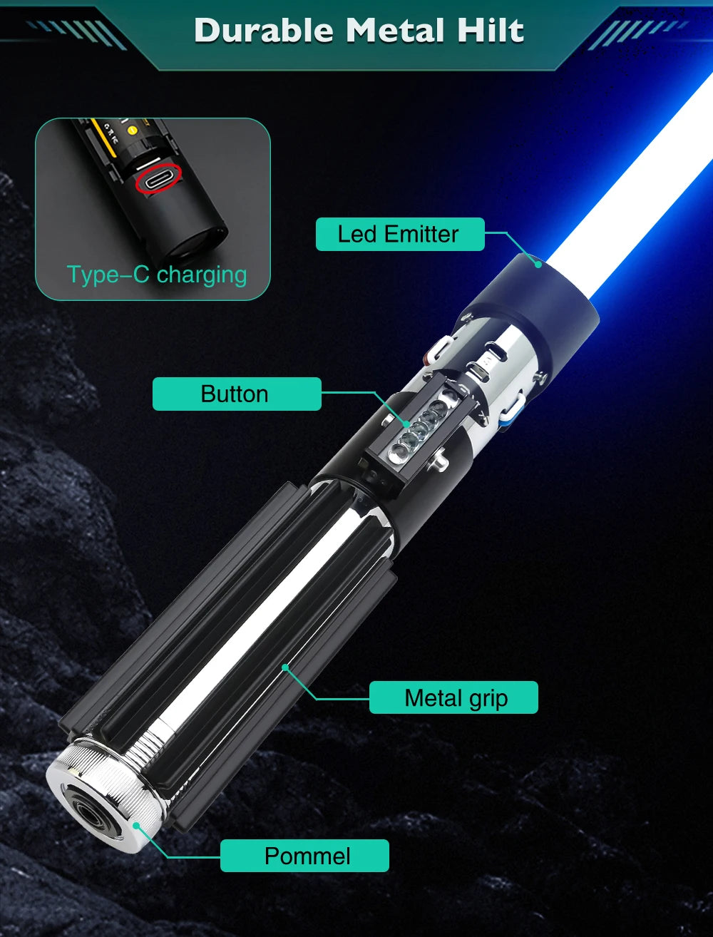TXQSABER Darth Vader RGB Pixel heavy dueling laser sword Smooth Swing Metal Handle lightsaber Cosplay 12 Colors foc dueling