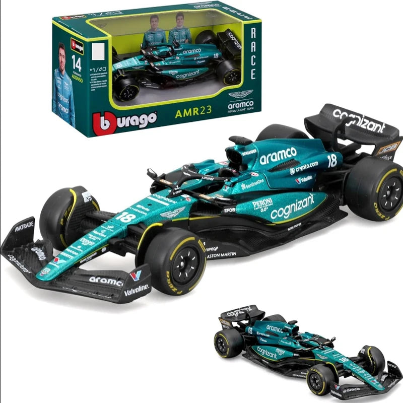 F1 COLLECTION 1:43 Aston Martin AMR23 Mercedes W14 Red Bull RB19 Miami GP Ferrari SF23 Alpine A523 F1 Model Formula Car Static Racing
