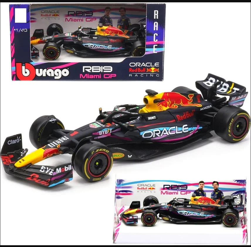 F1 COLLECTION 1:43 Aston Martin AMR23 Mercedes W14 Red Bull RB19 Miami GP Ferrari SF23 Alpine A523 F1 Model Formula Car Static Racing