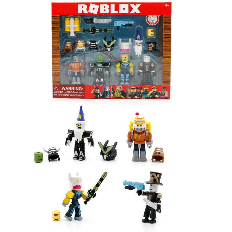 4/PCS Robot Roblox Blocks Figurine Virtual World DynaBlocks Juguetes Doll Game Peripheral Hand Model Decoration Toy Gift