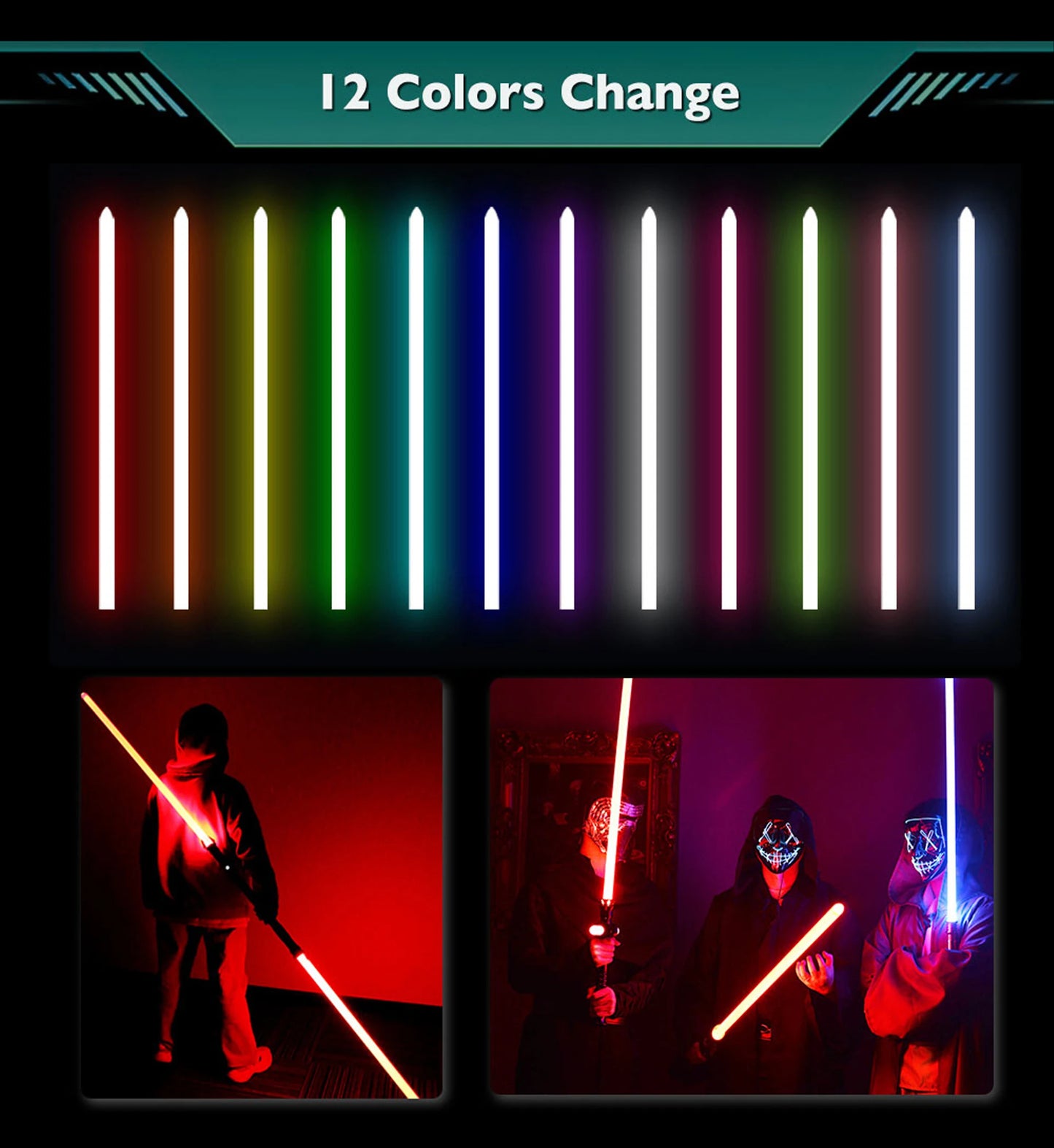 TXQSABER Darth Vader RGB Pixel heavy dueling laser sword Smooth Swing Metal Handle lightsaber Cosplay 12 Colors foc dueling