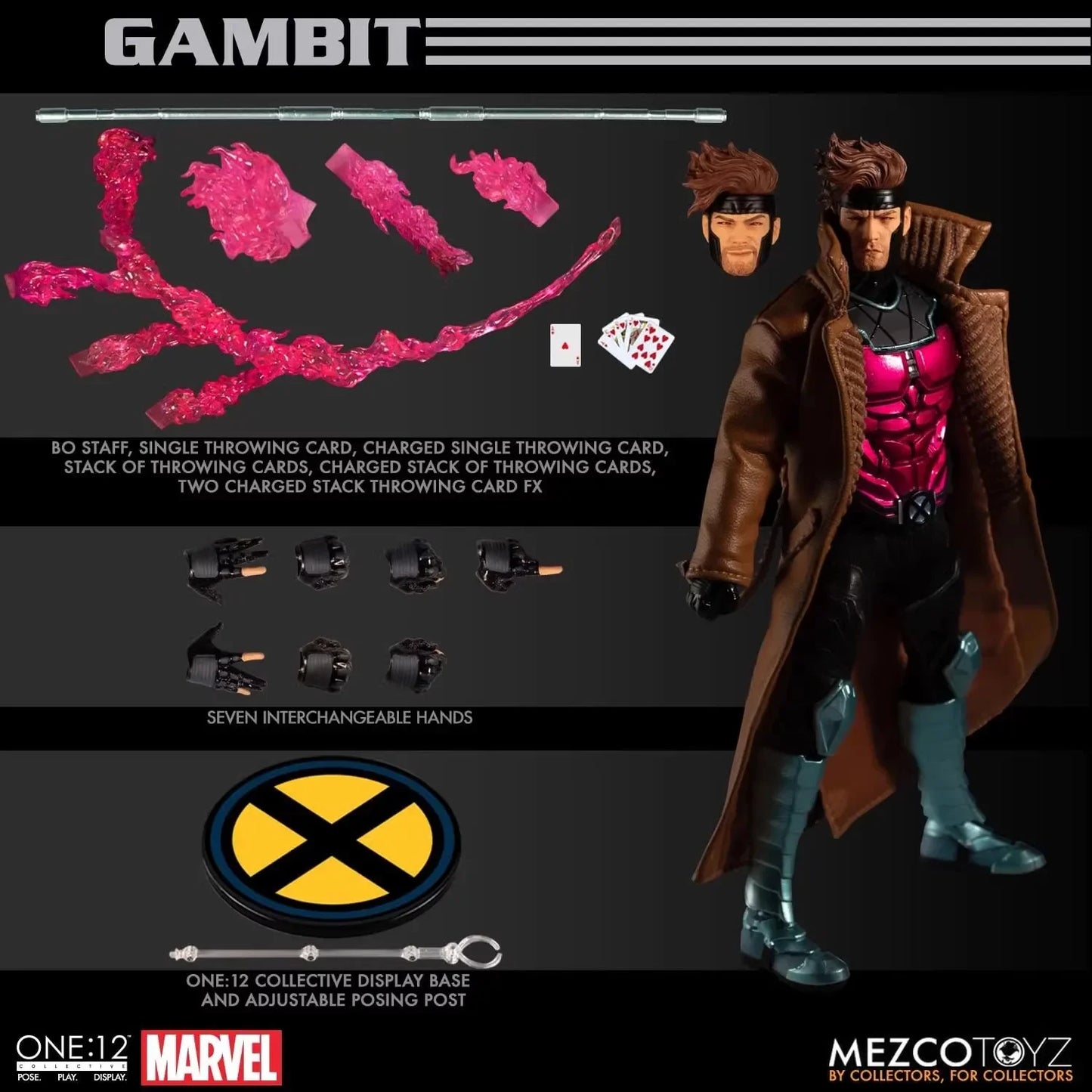 Marvel Mezco 1/12 Scale Classic American Tv Series X-Men Role Card King Full Set 6inch Action Figure Model Doll Birthday Gift