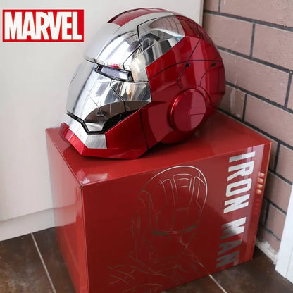 NEW Iron Man Helmet Ironman Autoking 1/1 Mk5 Helmet Remote & Voice Control Cosplay Light Led Iron Man Pvc Action Figure Toys