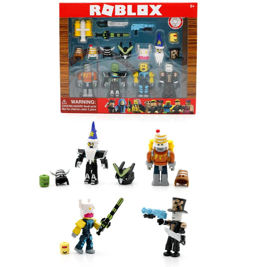 4/PCS Robot Roblox Blocks Figurine Virtual World DynaBlocks Juguetes Doll Game Peripheral Hand Model Decoration Toy Gift